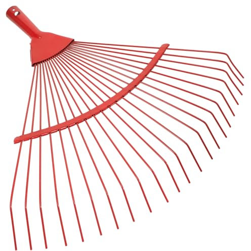 INOOMP Rastrello in Acciaio per La Coltivazione del Giardino - Rastrello a 22 Denti Leggero Facile da Usare per Prati E