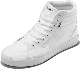 Vans Women's Filmore Hi Shoe | High Top Sneakers for Fashion & Casual Everyday Wear, (Canvas) White/White, 10.5