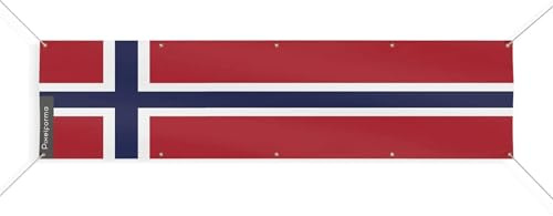 Pixelforma Bandiera della Norvegia con 10 occhielli in diverse misure (XL) 40 x 160 cm