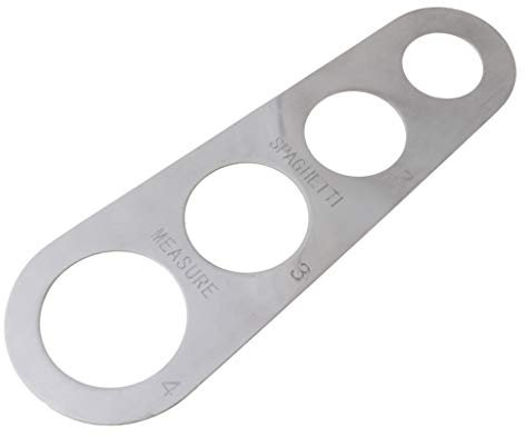Medidor de espaguetis de acero inoxidable con 4 agujeros para medir, cocina y pasteles, herramienta de medición