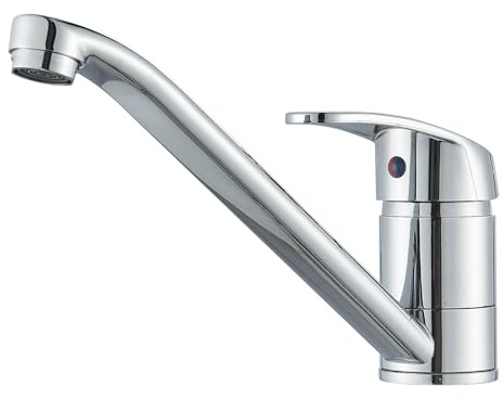 TVTIUO Küchenarmatur, Wasserhahn Küche, Küchenarmatur mit Einhebelmischer, Keramikkartusche und 360° Drehbarer Spültischarmatur,Chrom