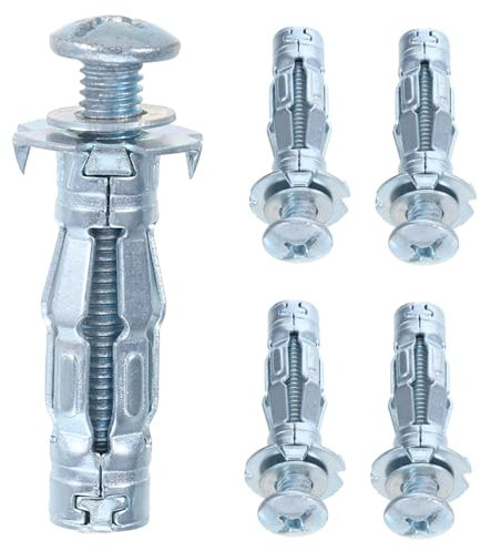 Abaodam 5 Pezzi Elementi Di Espansione in Acciaio Al Carbonio Per Pareti Cave Bulloni Di Espansione Per Montaggio Sicuro Elementi Di Ancoraggio Per Pareti in Gesso