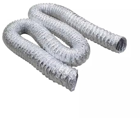 Tubo flessibile di scarico 'aria in alluminio for asciugatrice, for bagno/cucina/WC/aspiratore for coltura idroponica, 80-300 mm, 2-5 m, confezione da 2 morsetti.(5m,100mm)