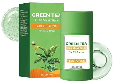 Pack of 2 Face Masks Green Tea, Green Mask Stick, Deep Cleansing Smearing Mask, Black Dot, Solid Cleaning Mask with Green Tea (2 Pieces)