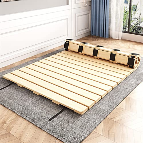 Tabla de cama plegable de madera, soporte de madera maciza duradera para colchoneta de dormir, tapete tatami, esencial para dormitorio, 28 x 75 pulgadas, con cordón de nailon resistente para mayor