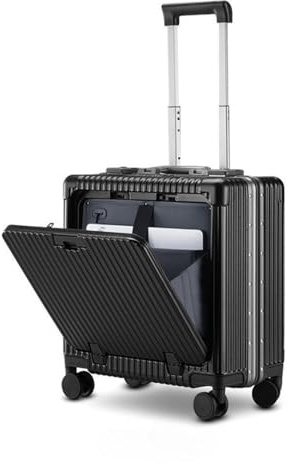 LANMOU Hartschalenkoffer Handgepäck Trolley Klein Mit 360 Rädern TSA Zahlenschloss Ergonomisch Multifunktions Rollkoffer Reisekoffer (Schwarz,20 Zoll)