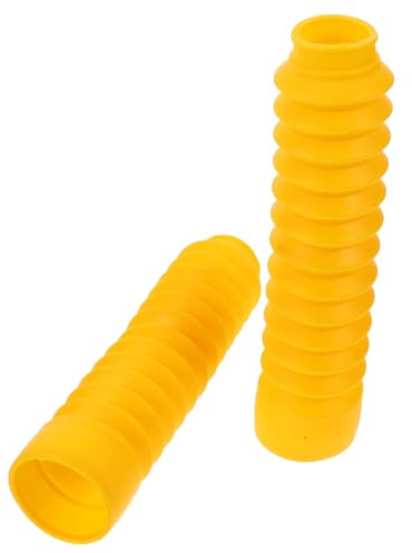 ANDRESLAD Protection de Fourche Jaune pour Moto Soufflets d'Amortisseur de Fourche Résistants Cache-Fourche Compatible Multisports Motorisés Protège la Poussière Intempéries 1 Paire
