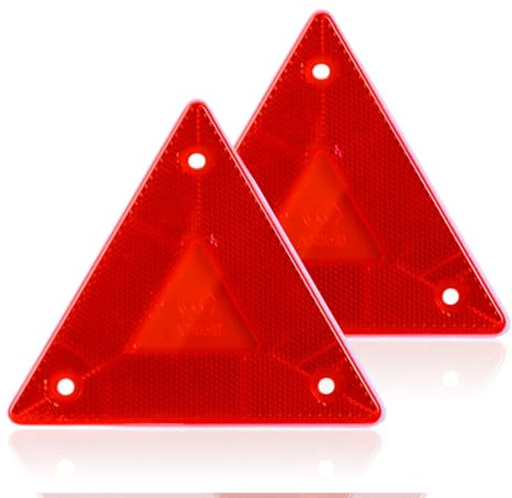 WUYJI Triangles de signalisation pour auto，Réflecteur standard pour remorque en 2 parties, réflecteur triangulaire, réflecteur de phare