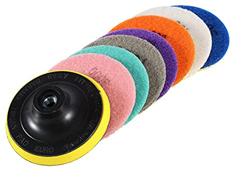 ZDETGU Set di Tamponi Diamantati per Lucidatura da 4 Pollici per Granito, Marmo, Cemento, Pietra, Dischi Abrasivi a Secco, Compatibili con Lucidatrici Standard