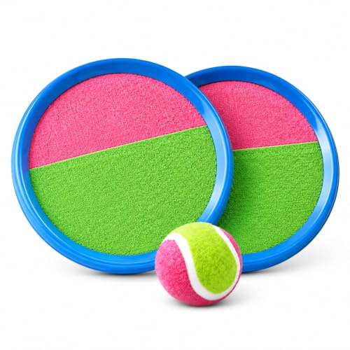 TK Gruppe Timo Klingler Lot de 2 jeux de balle pour enfants et adultes – Jeu de plage & jeu de lancer – Pour filles et garçons – Jeu de capture parfait