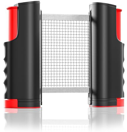 YEAMLTE Rete Ping Pong da Tavolo, Retrattile da Ping Pong con Clip, Conveniente Rete Ping Pong Espandibile Fino a 170 CM, per Viaggi All'aperto, Tavoli da Interno ed Esterno (Nero)