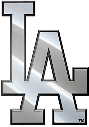 MLB Los Angeles Dodgers Metal Emblem, 3, Silver