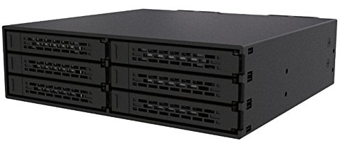 ICY DOCK Backplane Cage Robuste, Rack Mobile, boîtier de Rack métal Hot Swap pour 6 x SSD ou HDD 2,5” SATA/SAS dans Un Baie de 5,25 - ToughArmor MB996SP-6SB
