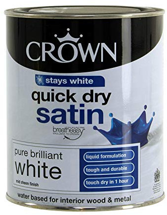 Crown Retail Quick Dry Satin Pure Brilliant White, 750ml