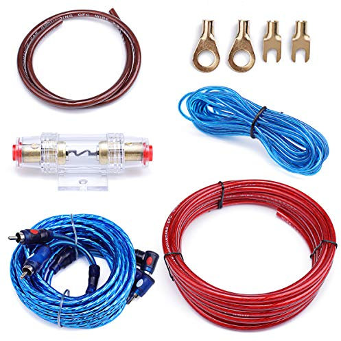 Muzata 10 Gauge Amp Wiring Kit Amplifier Installation with RCA Interconnect and Speaker Wire Car Subwoofer AMP Kit Auto Audio Cables M027