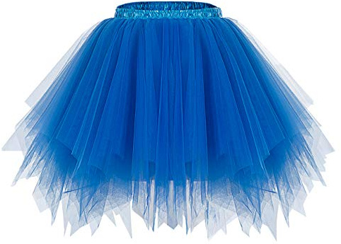 bridesmay Damen Tüll Tutu Rock, Rockabilly Karneval Petticoat Unterrock | Dreilagiger elastischer Tüllrock mit breitem Taillengummi. Geeignet für Ballett, Festivals & Vintage-Kostüme