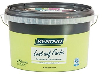 Trendfarbe Kakteenlaune 2,5 L Renovo Lust auf Farbe - Wandfarbe Deckenfarbe