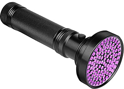 Veetop Torcia UV Luce con 100 Mini LED Lampada Ultravioletti 395nm Impermeabile, Nera