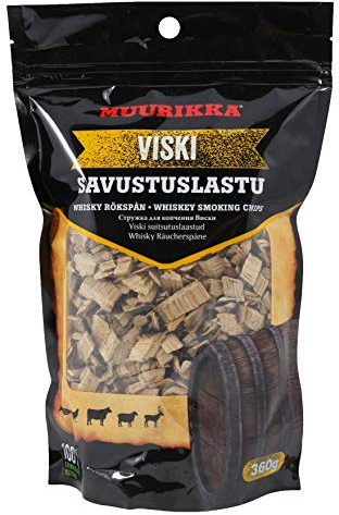 MUURIKKA Whisky Räucherchips aus Eichenholz, 360g, Räucherspäne für Smoker & Räucherofen