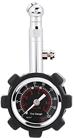 KIMISS Reifendruckmesser, manuelle Hand 0-100PSI Reifenluftdruckmesser Messgerät Tester für PKW LKW Motorrad