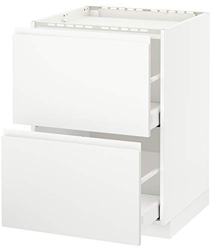 Table de cuisson METOD/MAXIMERA - 2 façades - 2 tiroirs - 60 x 62,1 x 88 cm - Blanc mat - Voxtorp