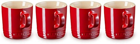 LE CREUSET 69113357370031 Lot de 4 gobelets 350 ml Métalliques Cerise