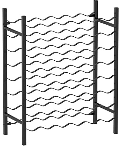 Makastle Weinregal Flaschenregal Weinständer für 48 Flaschen Regal aus Metall Flaschenhalter Flaschenständer stehend für Flaschen Sekt, Wein und Champagner, 65 x 30 x 80 cm
