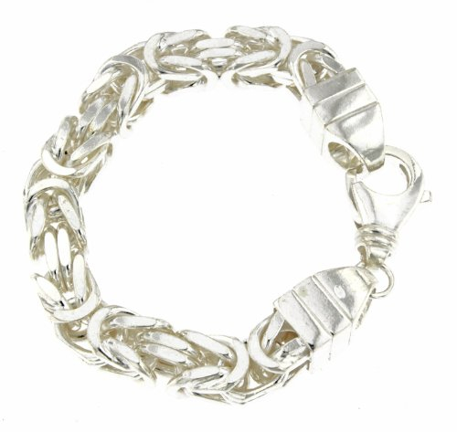 Original italienisches Byzantiner Königsarmband 925 Silber 10 mm breit 27 cm Silberarmband Armband Damen Herren Schmuck ab Fabrik tendenze Italy
