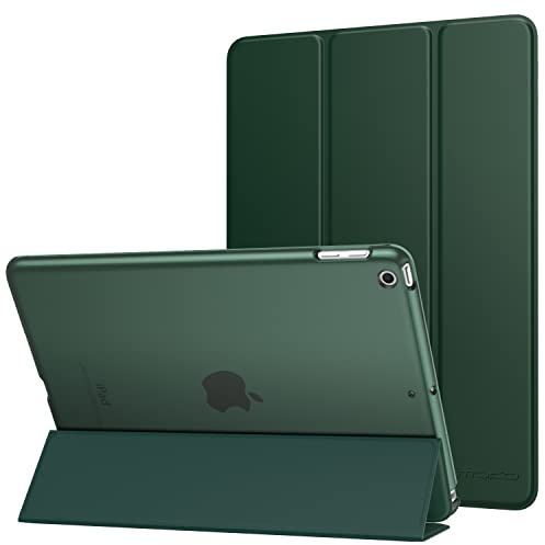 MoKo Smart hülle für iPad 5./6. Generation 9.7 Zoll 2018/2017, Nachtgrün | PU Leder Tasche Schutzhülle Schale Smart Case mit Transluzent Rücken Deckel Auto Schlaf/Wach Stanfunktion