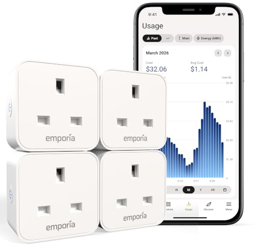 EMPORIA Smart Plug with Energy Monitoring | 16A Max / 10A Continuous | WiFi Smart Outlet | Mobile App | compatible with Alexa | UKCA Certified (4)