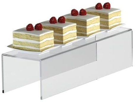 DesignPlex Alzate/Tavolino multiuso in plexiglass trasparente. Misure totali: L 40 x P 12 x H 10 cm