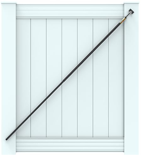 Black True Latch Teleskop-Torstrebe, 1,8 m, schwarzes Vinyl-Zaun-Set, ausziehbar von 101,6 cm bis 188 cm, Tor-Hardware-Kit für Outdoor-Hof-Vinyl-Zauntore, 1 patentierte Strebe aus den USA