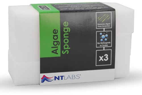 NT Labs ProCare Aquarium & Pond Algae Cleaning Sponge Twin Pack | Durable 3-pack strips away stubborn algae and slime. Non-scratch material is safe for aquarium glass & acrylic windows.
