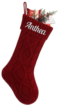 NIBESSER Calcetines Navidad Chimenea Personalizado con Nombre Botas de Navidad para Colgar Calcetines Navideños Papá Noel Christmas Stocking Idea Regalo para Decoración Navideña (Estilo D, 1 Pieza)