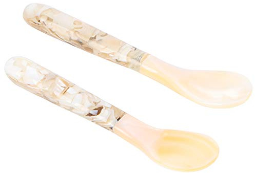 BESTonZON 4 Stück Muschel Blumenlöffel Kaviarlöffel Catering Cappuccino Tisch Eistee Espresso Suppen Japanisches Kaffee