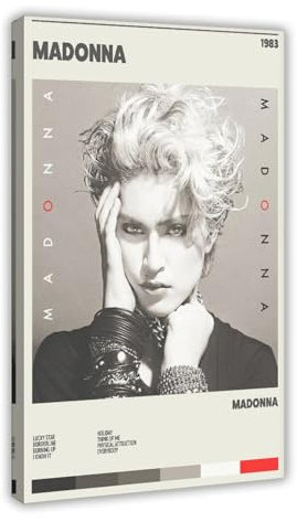 Madonna – Musikalbum-Poster, Leinwand, Poster, Wandkunst, Dekordruck, Bild, Gemälde für Wohnzimmer, Schlafzimmer, Dekoration, Rahmen-Stil, 60 x 90 cm