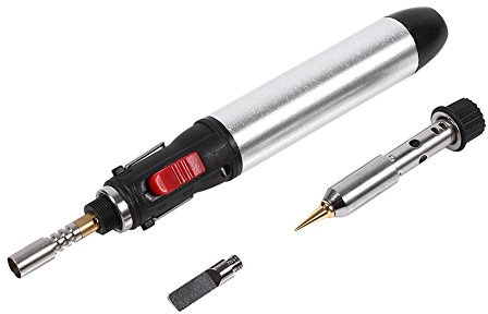 Jerliflyer 4-in-1-Butan-Lötkolben-Set, Kabelloser Gas-Lötbrenner, Temperaturverstellbare Schweißbrenner, Werkzeug Zum Schweißen, Kunstharz, Wärmegebläse, Mini-Taschenlampe