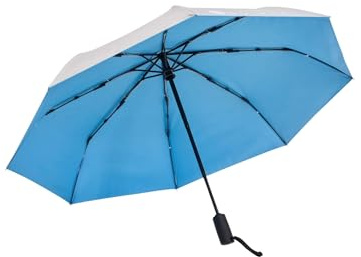 Solbari Compact Sun Protective Umbrella UPF 50+ UV Protection, Ultra-Light & Travel-Friendly, Reflective Sun Protection for Beach, Picnics, & Outdoor Festivals - Skyblue - 42 inch