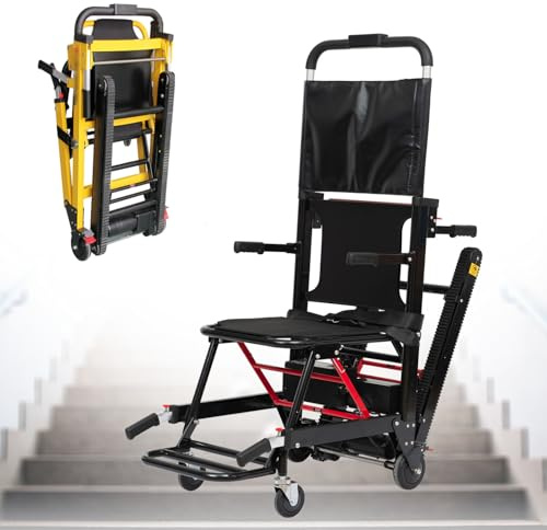 Elektrischer Treppenrollstuhl,Mobiler Treppenlift,Portable Chair,Elektrischer Treppensteiger,Mobiler Lift Stair Chair,Rollstuhl Faltbar Leicht,Tragfähigkeit 165 Kg yellow