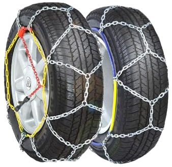 Schneeradketten, Reifenkette für Pkw, rutschfeste Notfall-Reifenketten, für die meisten Autos, SUV, ATV, LKW 225-50-17