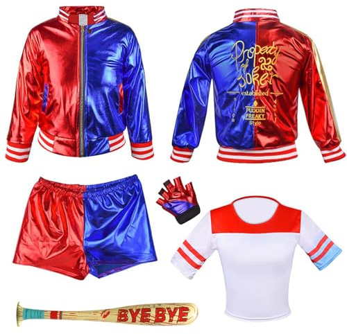 IEEILULU Enfants Déguisement Costume, Carnaval Déguisement Enfants Set, Carnaval Déguisement Cosplay Costumes con Short, Manteau, T-Shirt, Gants, Baseball Gonflable pour Carnaval (110-120)