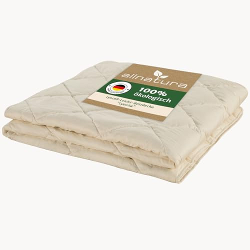 allnatura Lyovita Lyocell leichte Ganzjahresdecke 135x200 cm – atmungsaktive Bettdecke für milde Nächte – Feuchtigkeitsregulierende Steppdecke 100% Lyocell/Tencel – Allergikerfreundlich & waschbar