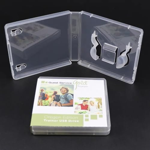 5 x Transparent USB Storage Case - Half-Size DVD Style (96mm x 100mm x 16mm), Ideal for USB Protection & Presentation by RIVERMEDIA (18995)