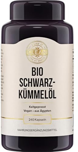 I-like-it-Clean® - Bio Schwarzkümmel-Öl Kapseln - 500mg Öl pro Kapsel - 240 Kapseln - vegan, bio, kaltgepresst - 50% Linolsäure - aus Ägypten