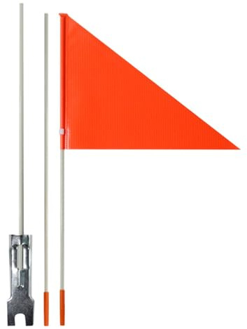 Motorcade Fahrrad Sicherheitsflagge - Fiberglas 3.7ft Fahnenmast mit wasserdichten orangefarbenen Fahnen | Tragbare Fahrradfahne mit Schnalle für Elektrofahrräder, Kinder, Motorrad, und Outdoor