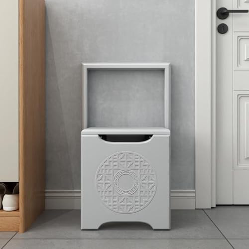 Zdlopteron 6.8 cm Home Wand Klapphocker mit hydraulischer Dämpfung, 150 kg Tragkraft,Duschhocker Klappbar, Duschsitz Klappbar Wandmontage for Flur, Wohnmobil, Wohnung(Gray)