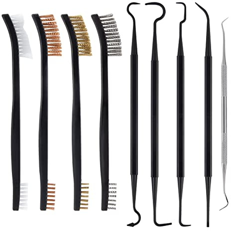 Mini Cepillos de Alambre Limpieza Kit, 9 Pcs Cepillo de Acero Nailon Cepillo de Latón de Doble y Púas de Metal Ploymer para Eliminación de óxido, a Raspar la Suciedad
