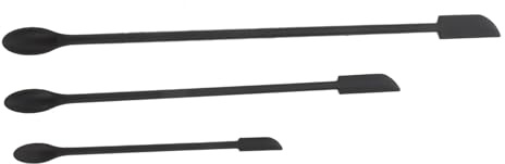 OFFSCH Raspadores De Silicona Para Mermelada y Maquillaje, Mini Tamaño, Material Alimentario Flexible, Resistentes y Fáciles De Limpiar, Para Postres y Cosméticos, Juego De 3 Unidades Negras
