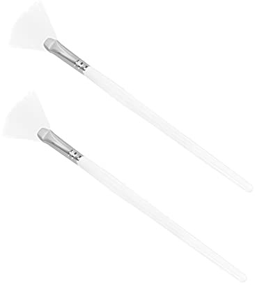 Beaupretty Pennello Per Maschera Viso Fai Da Te a Forma Di Ventaglio 2 Pezzi Manico in Legno Bianco Per Cura Della Pelle Distribuzione Uniforme e Trattamenti Viso