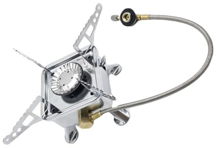 Kisangel Réchaud De Camping Portable En Acier Inoxydable Compact Et Léger, Brûleur De Randonnée Résistant Au Vent Cuisine Extérieure, Poêle En Métal Stable, Équipement De Plein Air